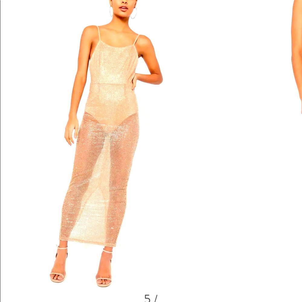 Misguided Sheer Glitter Maxi Dress